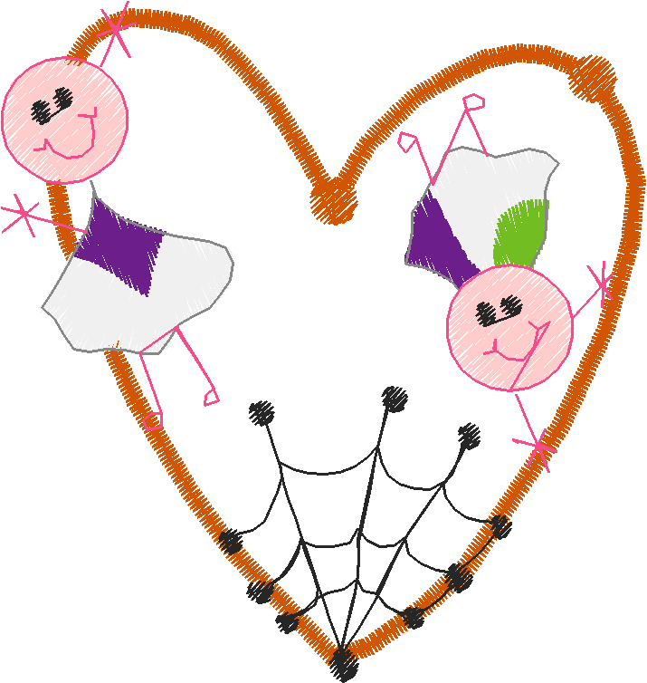 Stickhalloweenalpha heart