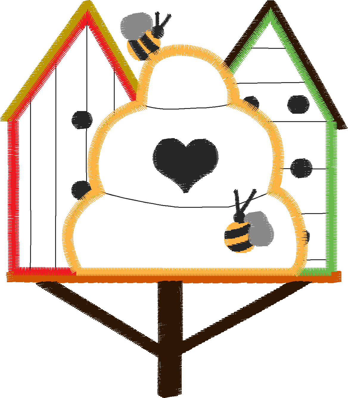 Applique   Bird Houses  (7)