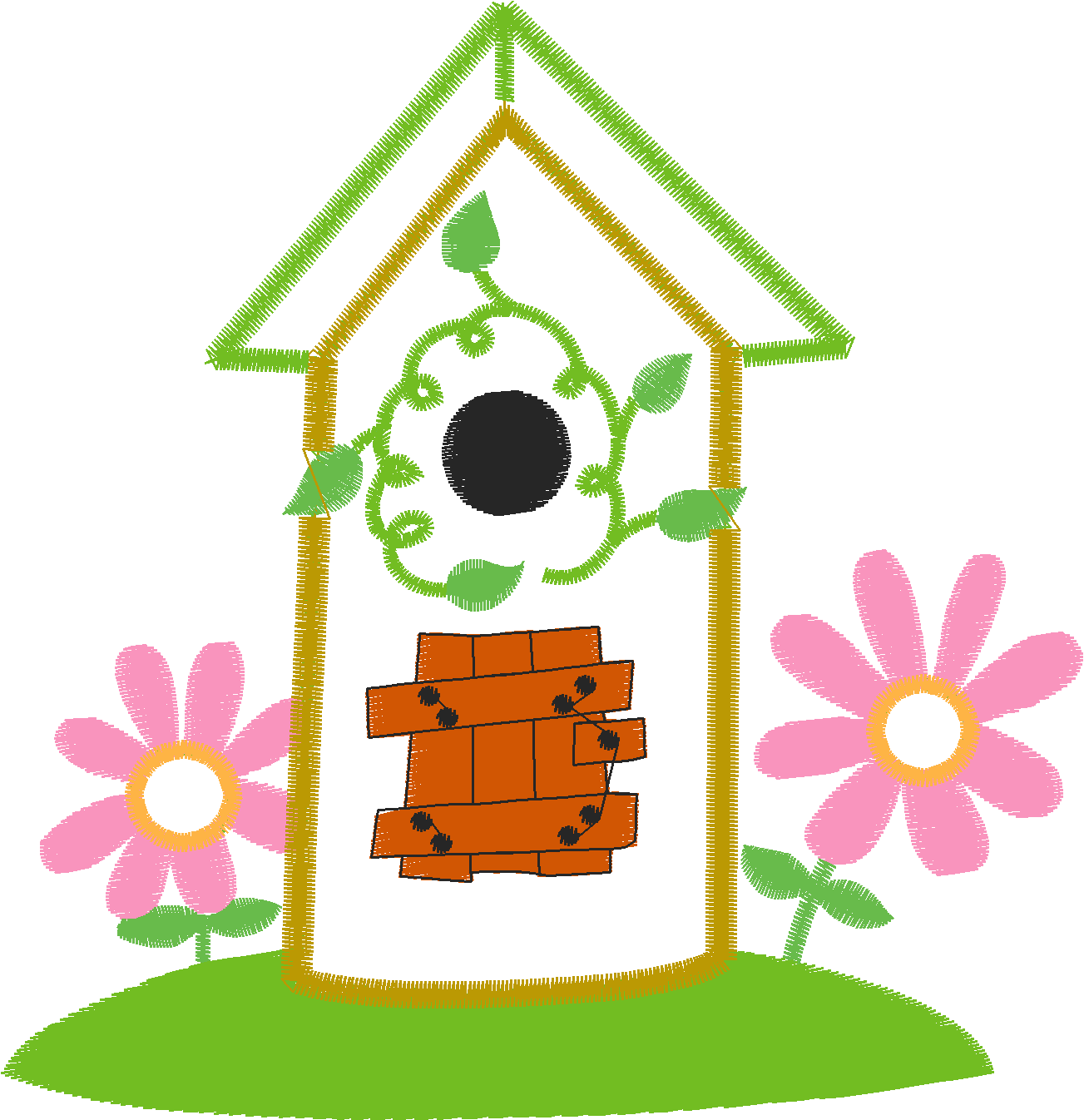 Applique   Bird Houses  (9)