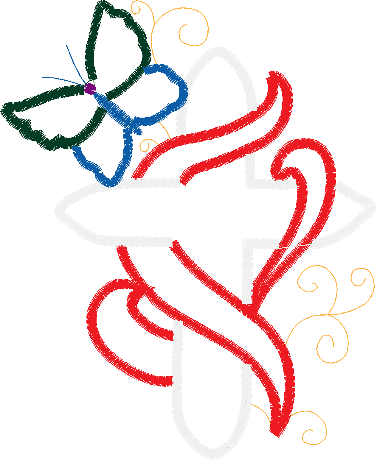 Applique   Crosses, Ribbons & Butterflies  (10)