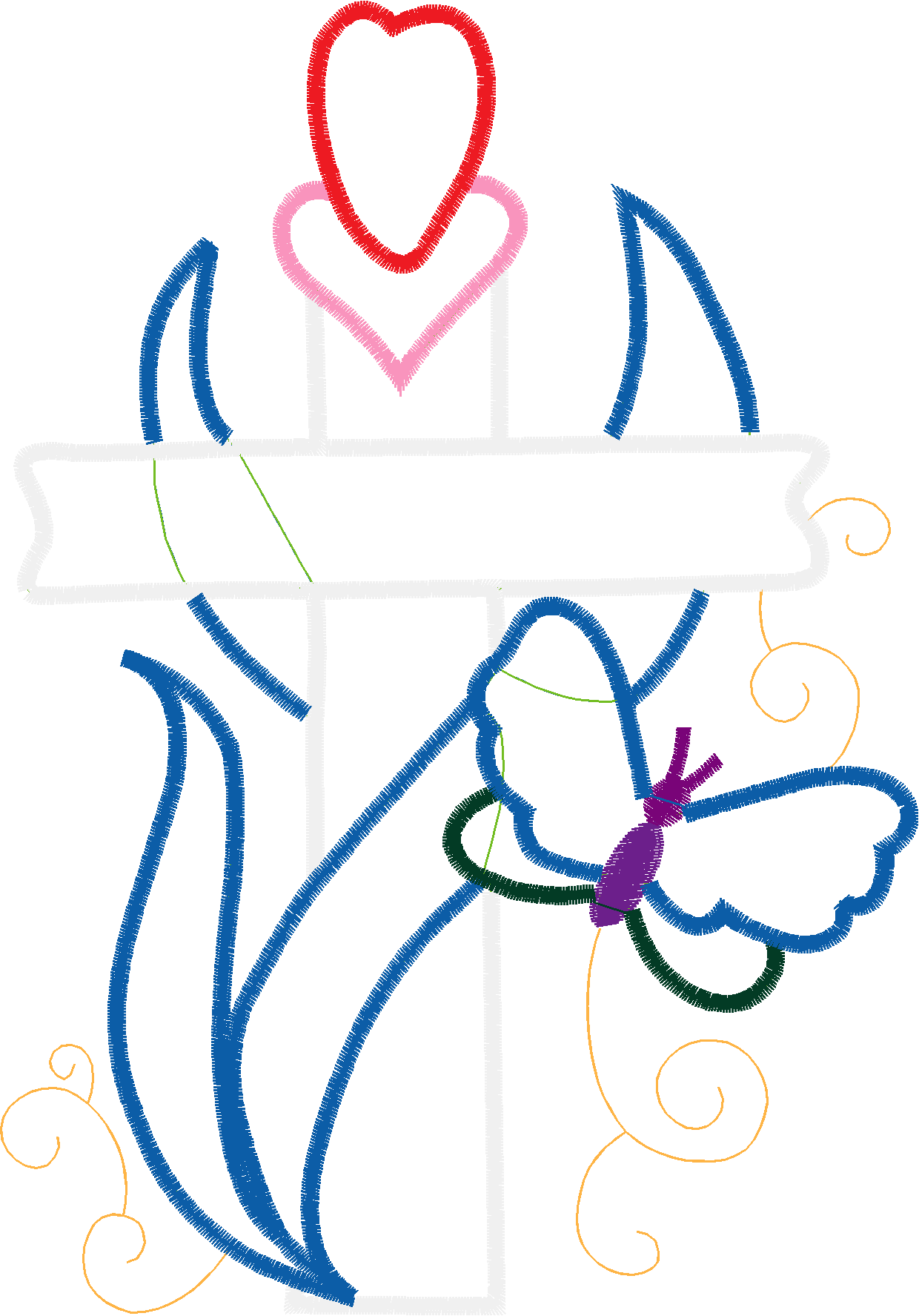Applique   Crosses, Ribbons & Butterflies  (2)