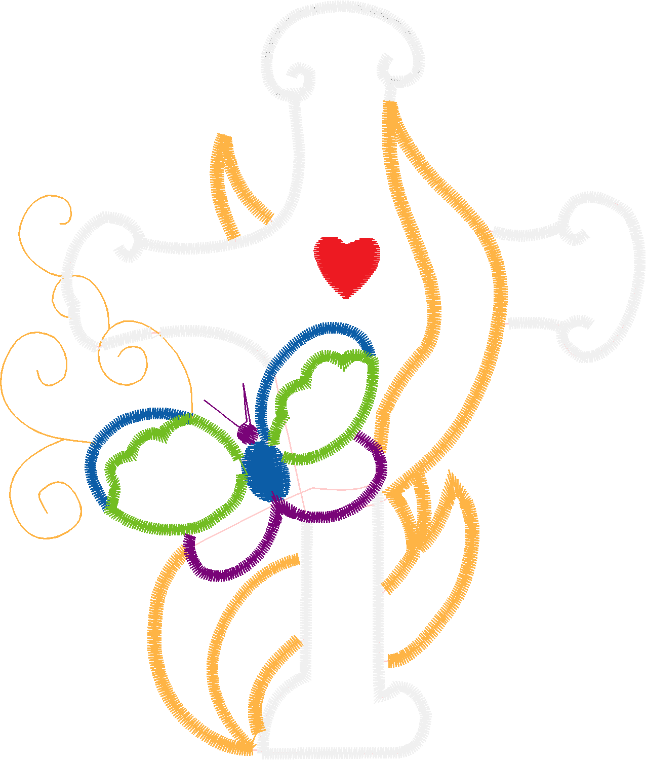 Applique   Crosses, Ribbons & Butterflies  (5)