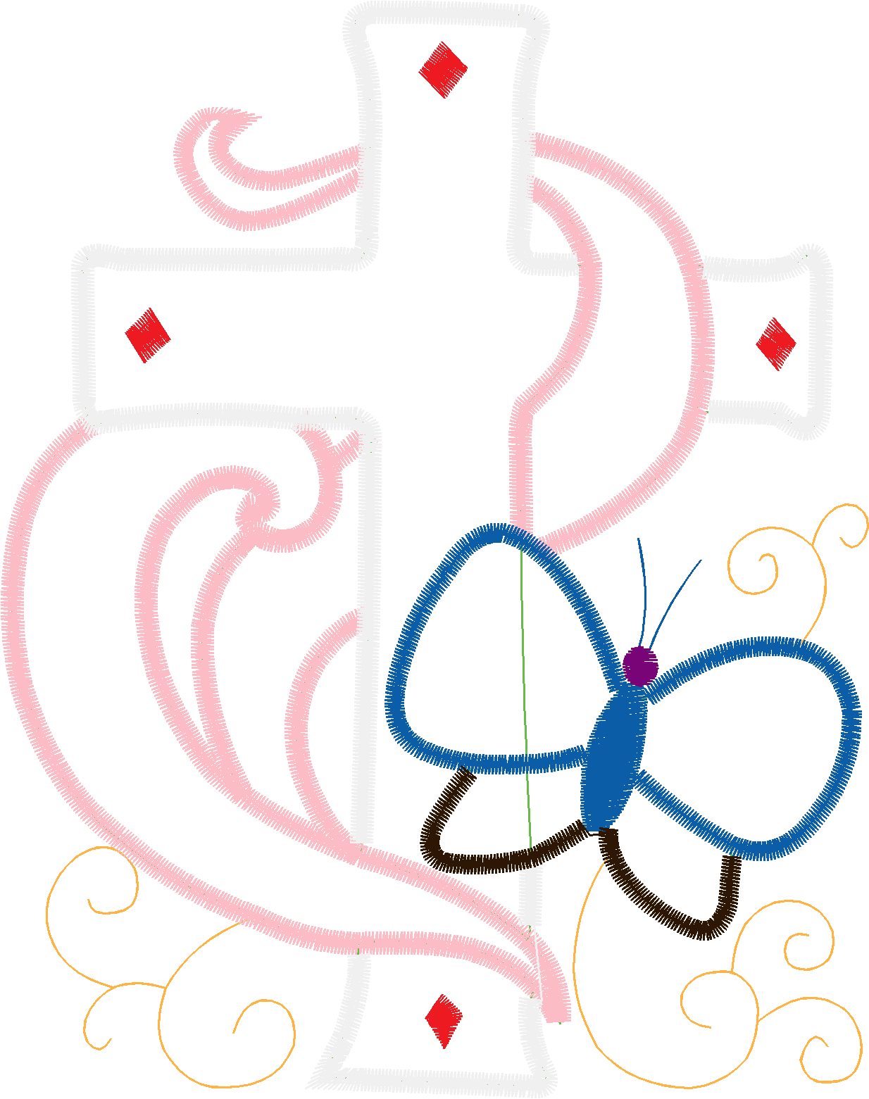 Applique   Crosses, Ribbons & Butterflies  (9)