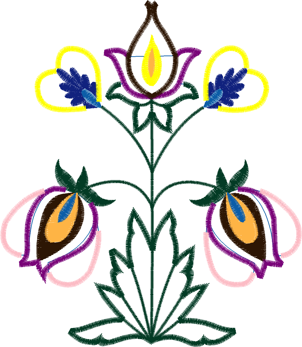 Appfolkartflowers 002 5x7