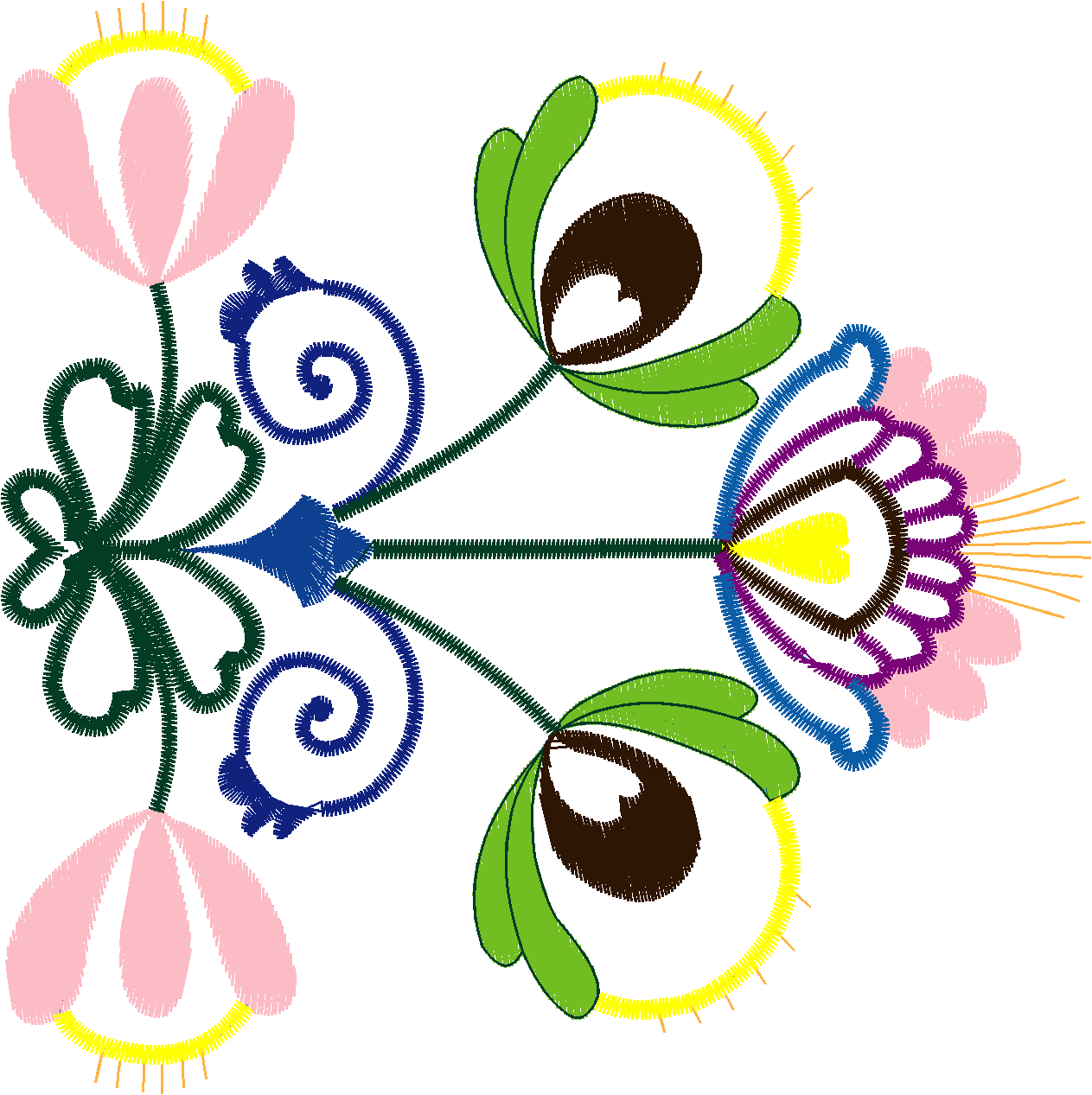 Appfolkartflowers 004 5x7