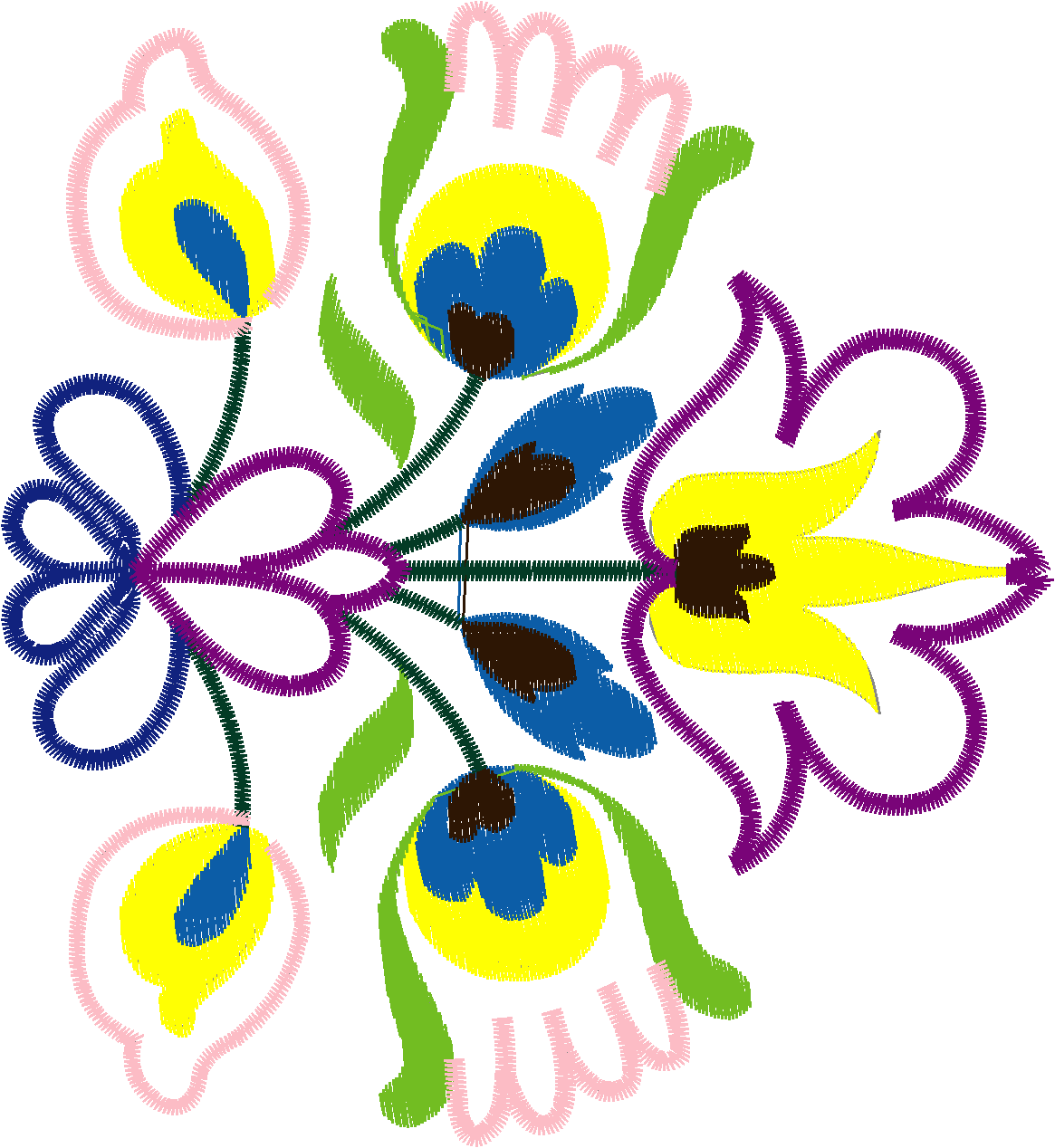 Appfolkartflowers 010 5x7