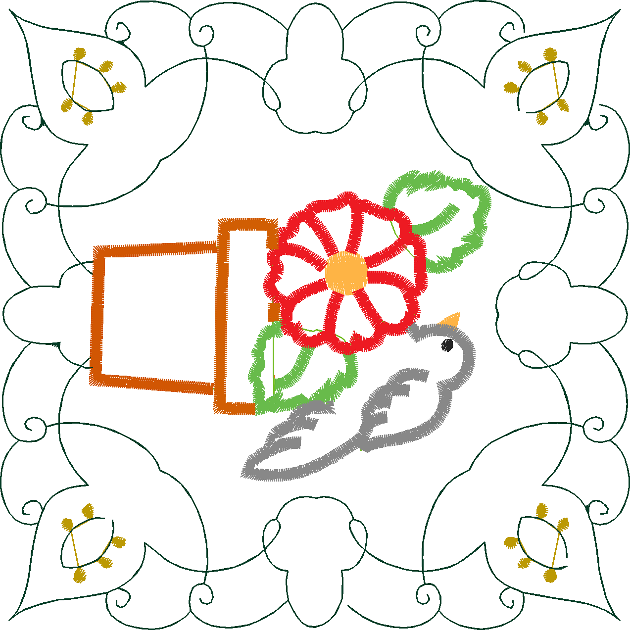 Applique   Garden Quilt  (10)