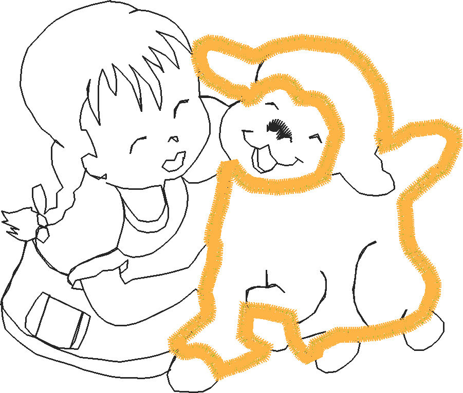 Applique   Girl With Lamb  (1)
