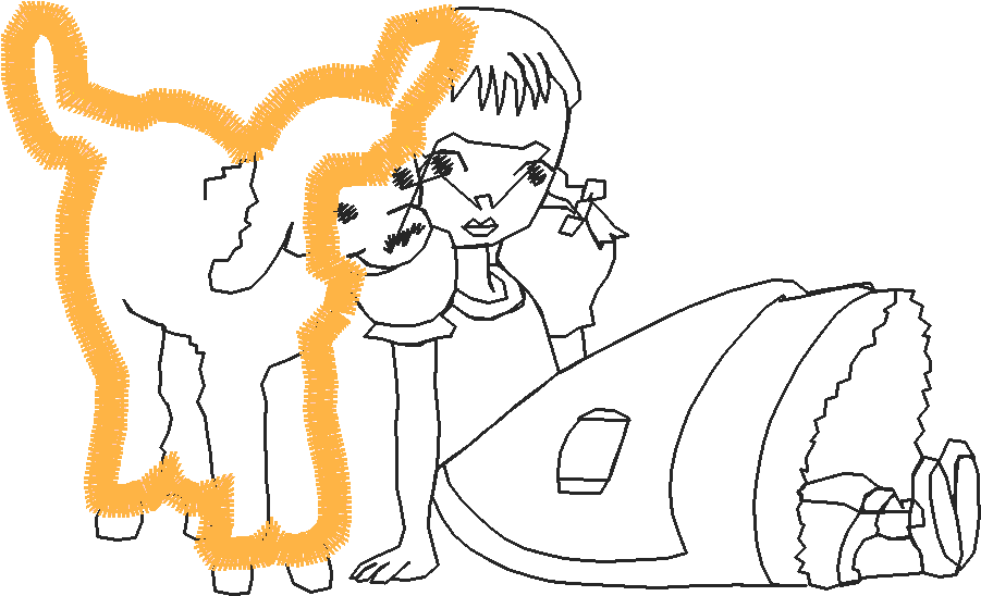 Applique   Girl With Lamb  (2)