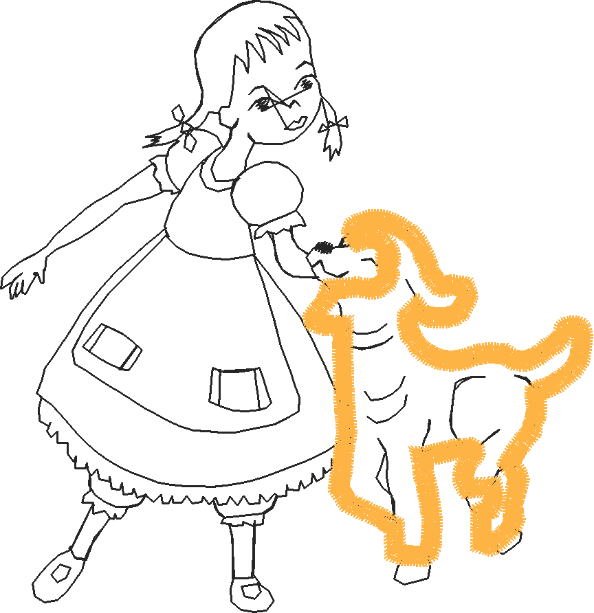 Applique   Girl With Lamb  (3)