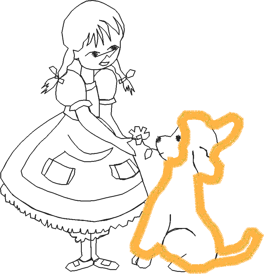 Applique   Girl With Lamb  (8)