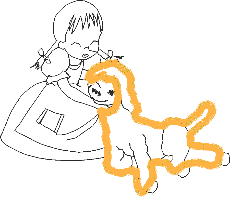Applique   Girl With Lamb  (9)