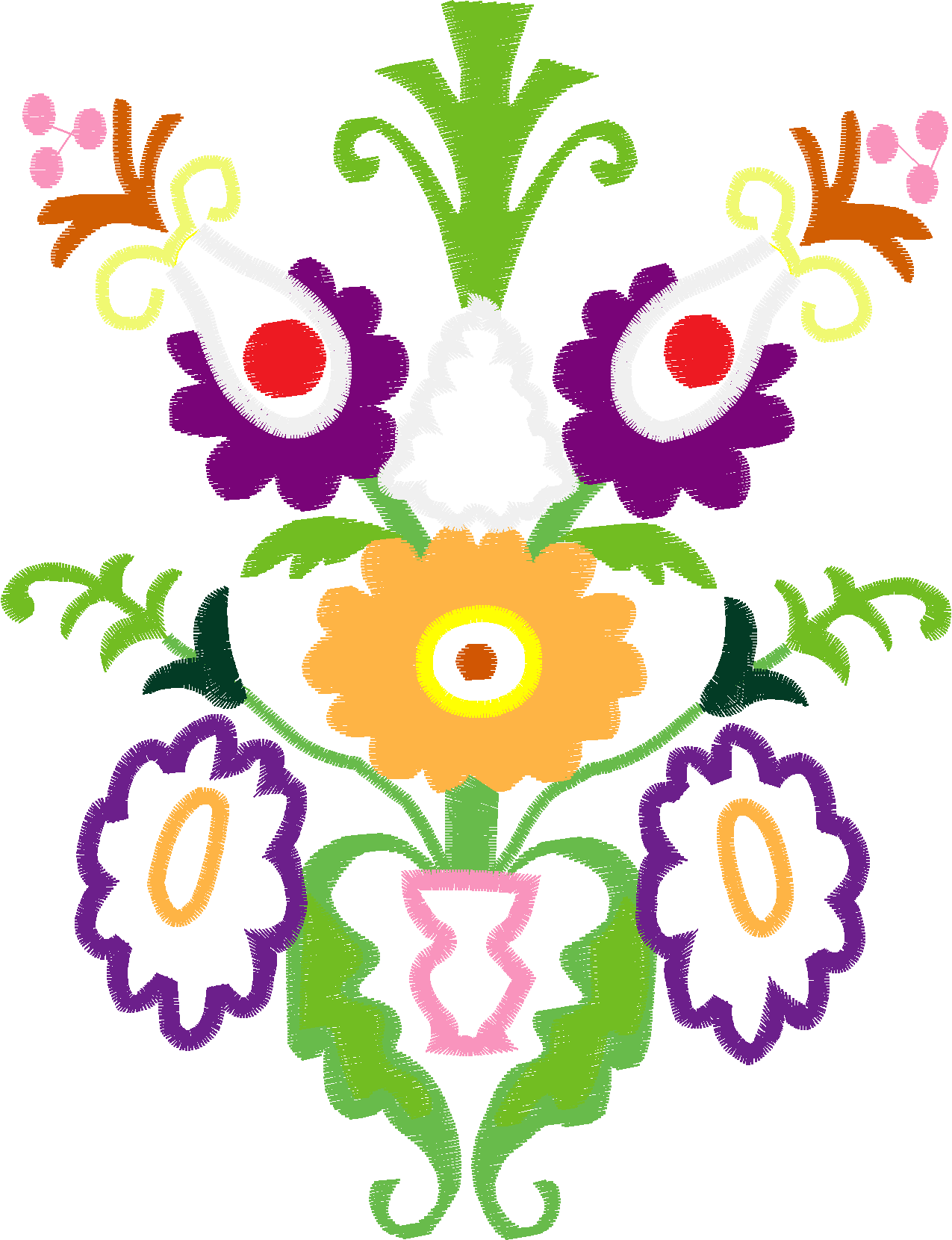 Applique   Jacobean Flowers  (5)