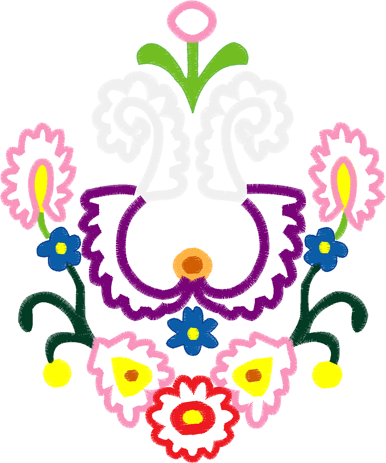 Applique   Jacobean Flowers  (6)