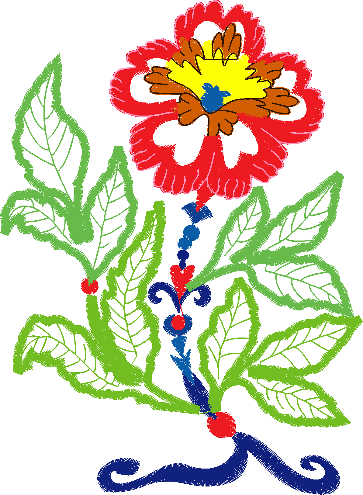 Applique   Jacobean Flowers  (7)