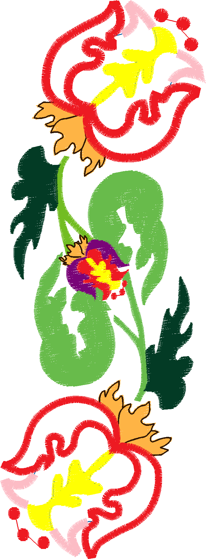 Applique   Jacobean Flowers  (8)