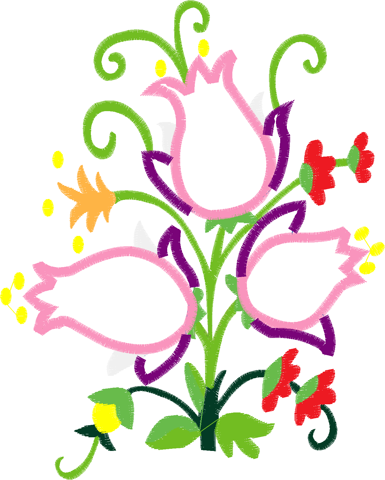 Applique   Jacobean Flowers  (9)