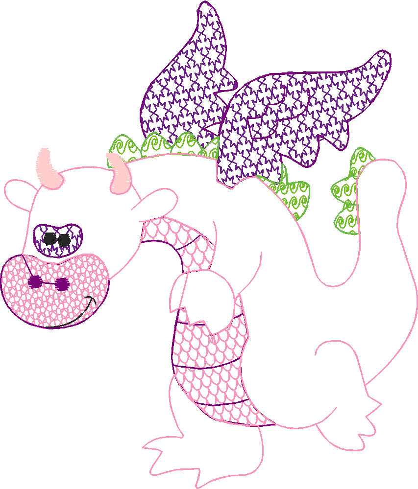 Applique   Partial Filled Dinosaurs  (10)