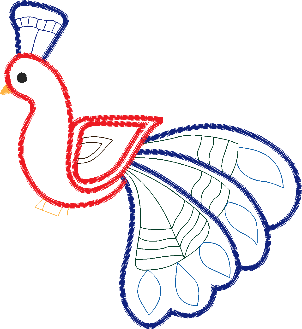 Applique   Peacocks  (6)