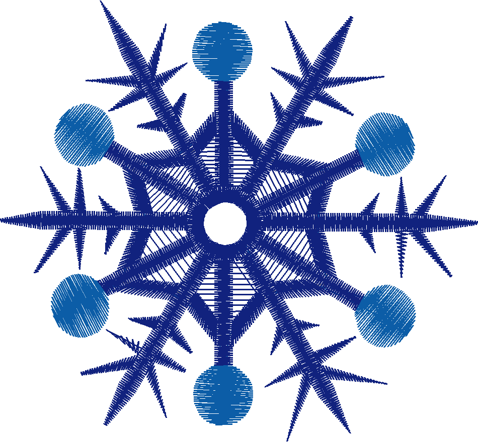 Snowflake With Big Balls Applique