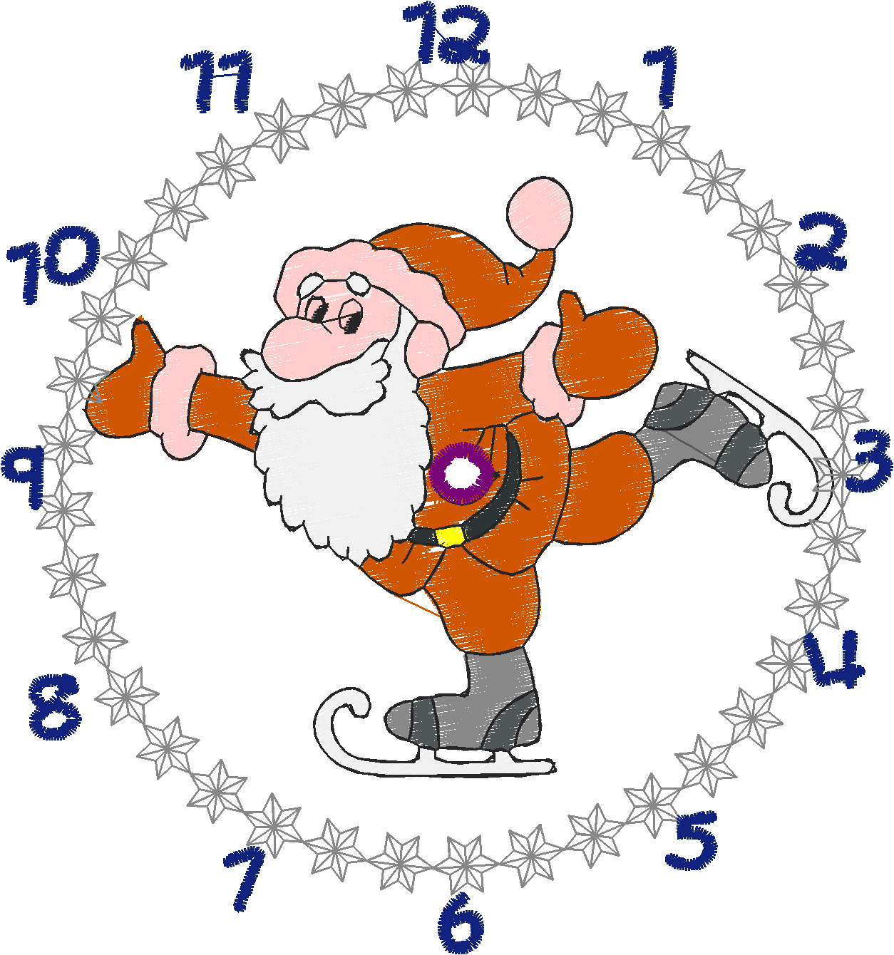 Pendule Pere Noel 130x180