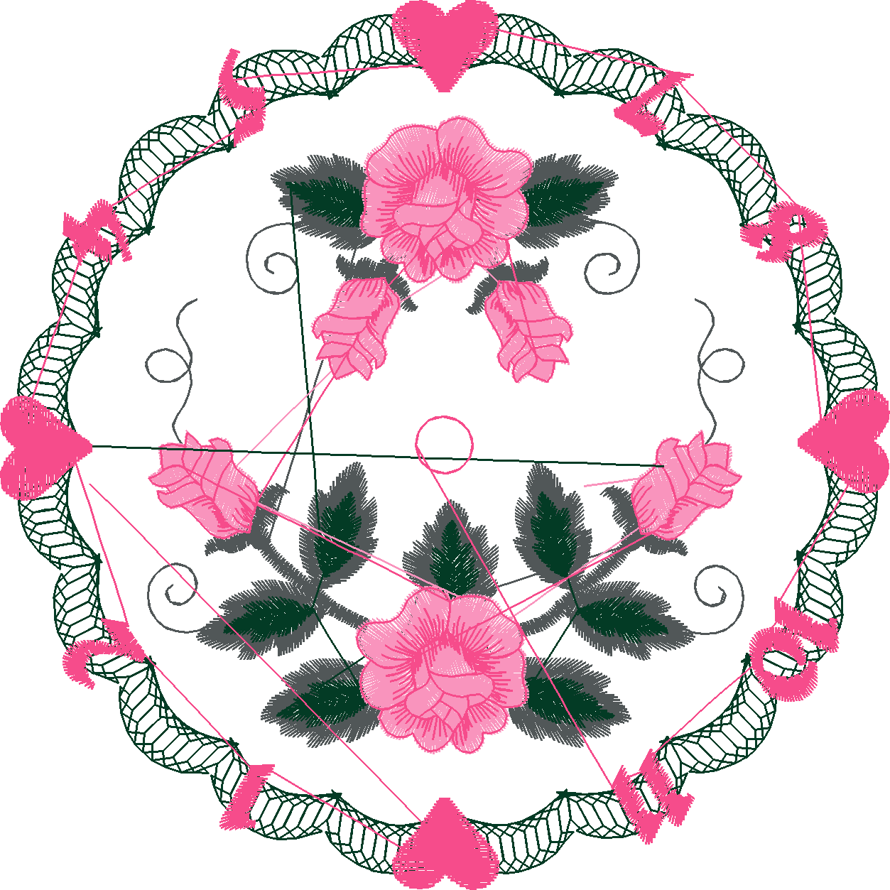 Rose Round 130x180
