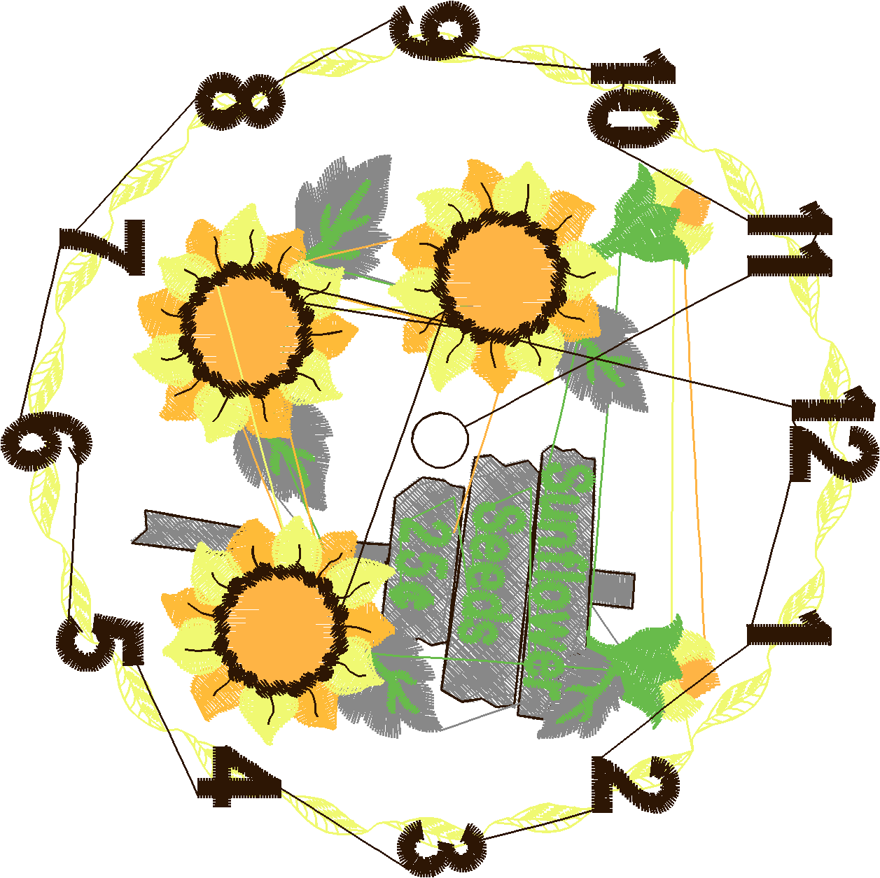 Sunflowerround 130x180