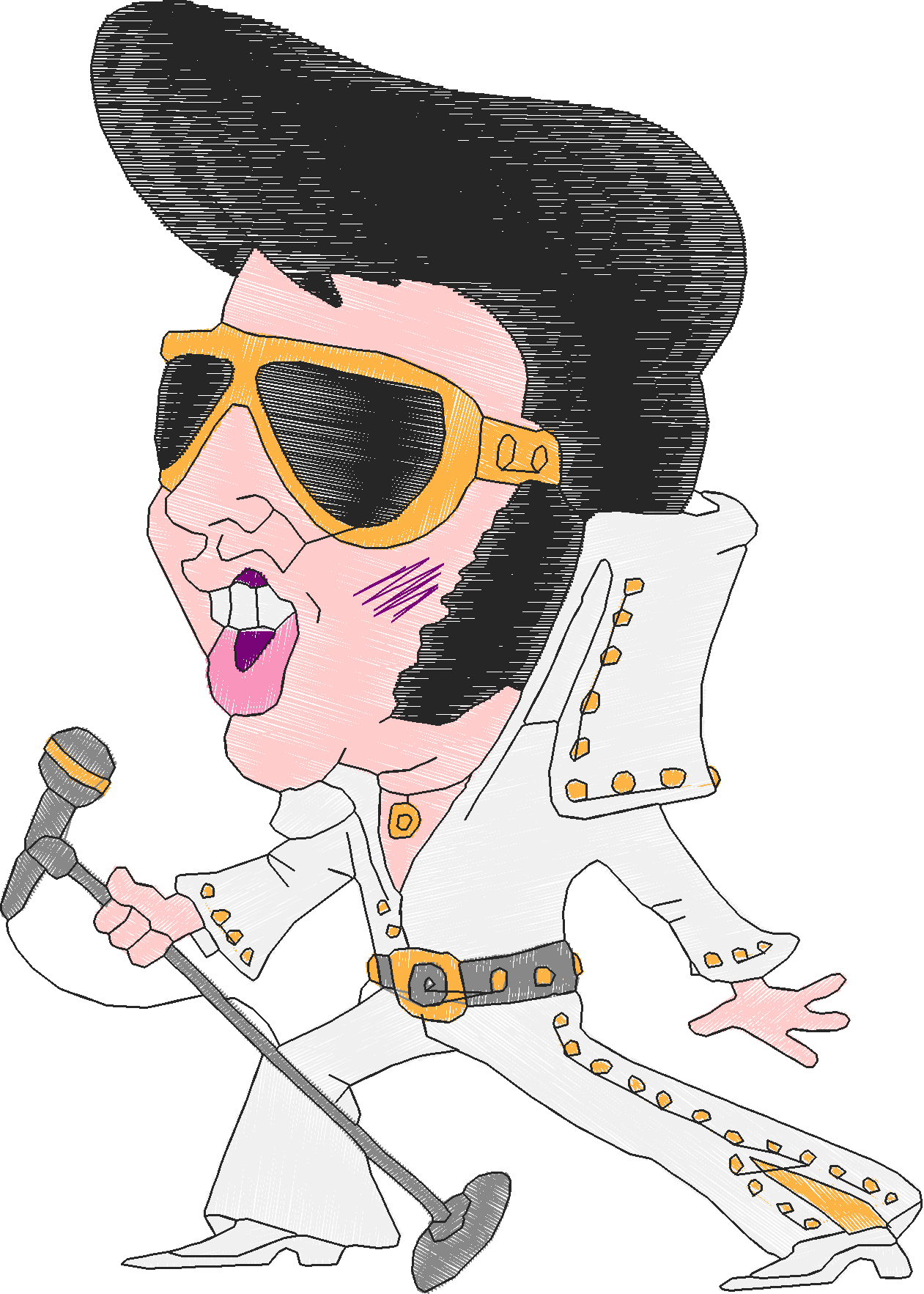 Golden Elvis 15 5x7