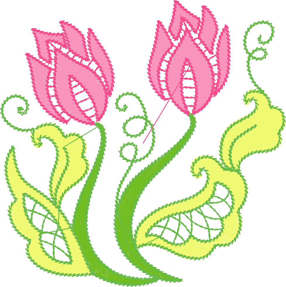 Jacobean 10   Lace Flowers  (10)