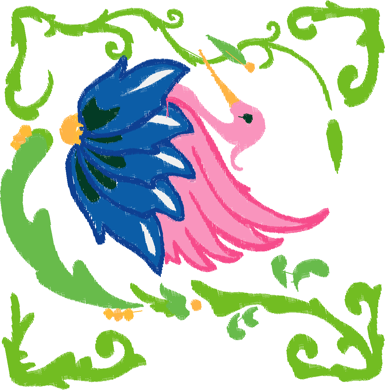 Jacobean 12   Tropical Birds  (1)