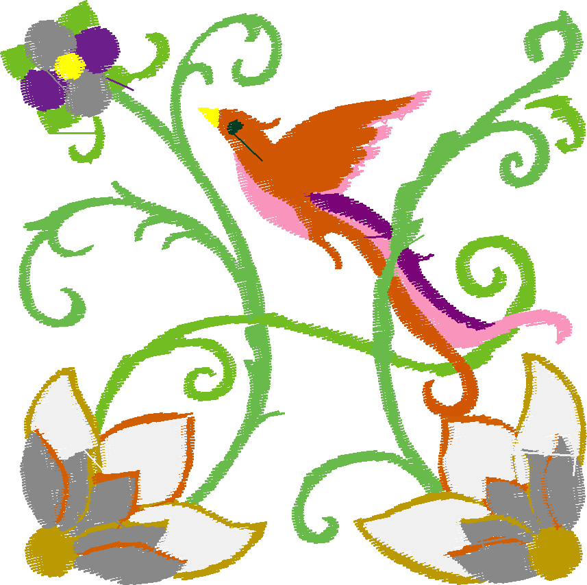 Jacobean 12   Tropical Birds  (10)