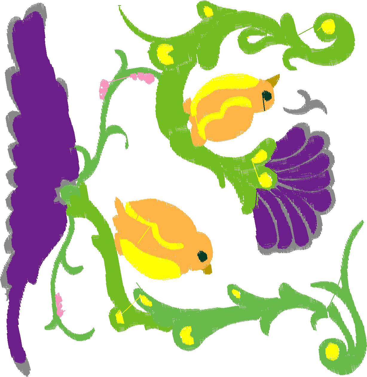 Jacobean 12   Tropical Birds  (11)
