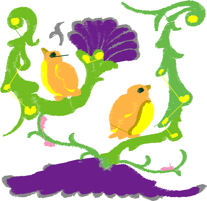 Jacobean 12   Tropical Birds  (12)