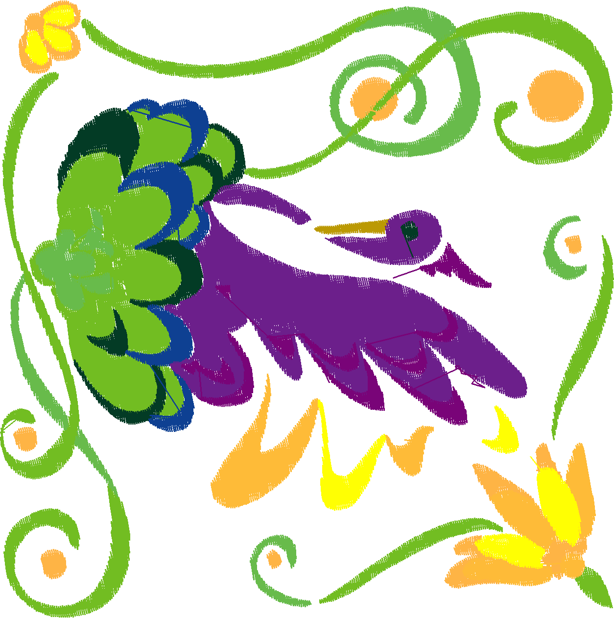 Jacobean 12   Tropical Birds  (13)