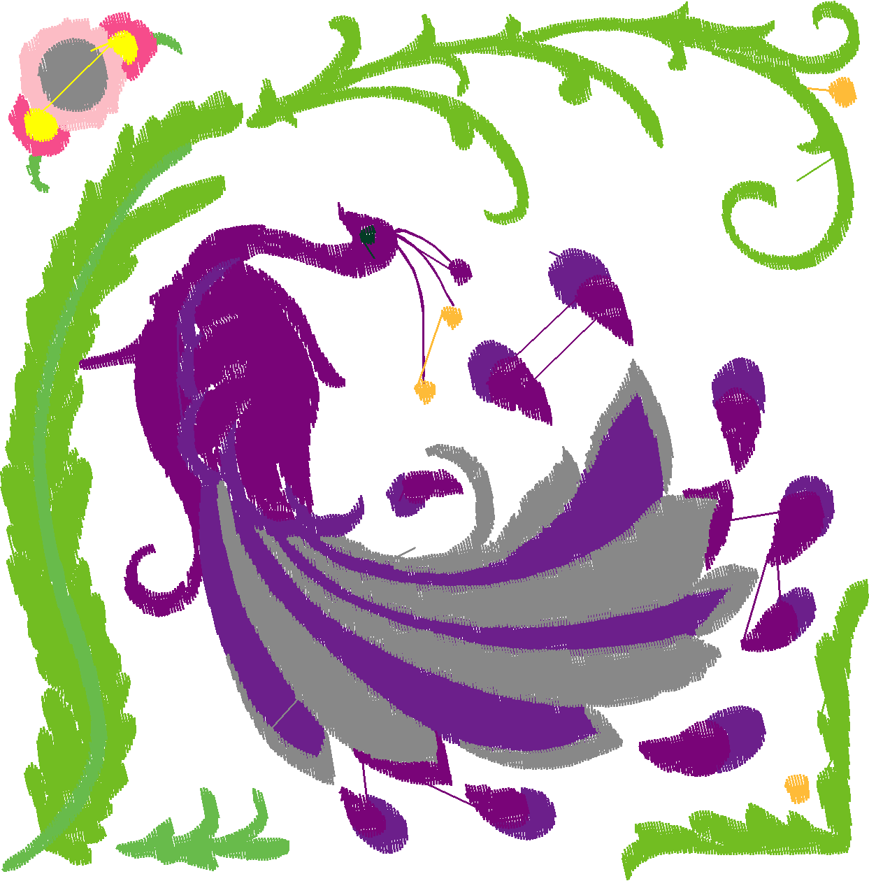Jacobean 12   Tropical Birds  (17)