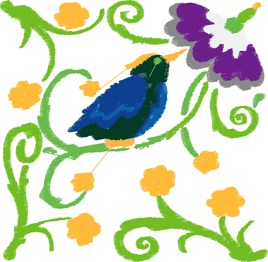 Jacobean 12   Tropical Birds  (4)