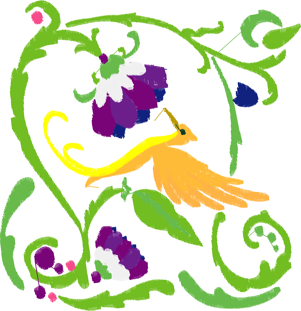 Jacobean 12   Tropical Birds  (7)