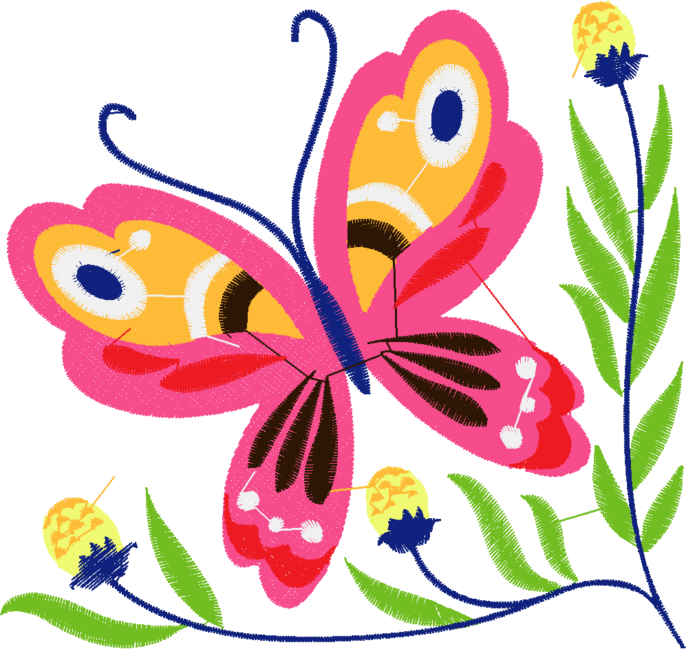 Jacobean 3   Butterflies  (10)