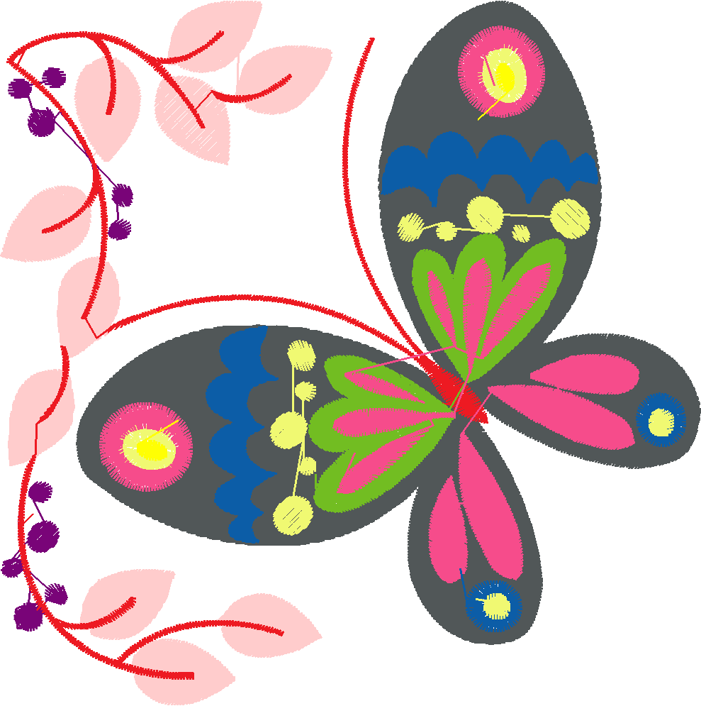 Jacobean 3   Butterflies  (5)