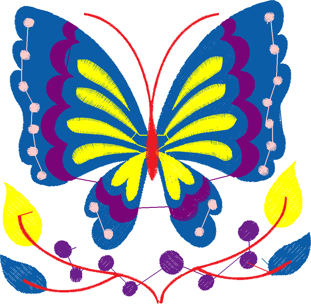 Jacobean 3   Butterflies  (7)