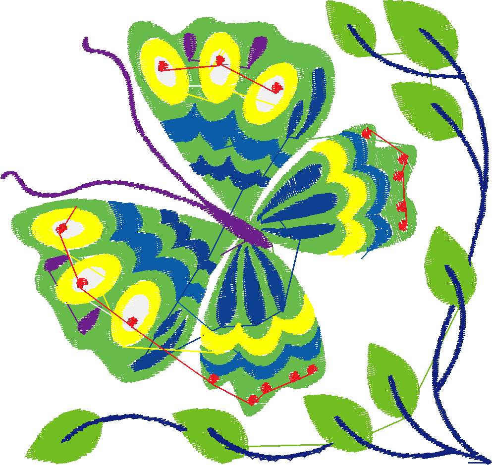 Jacobean 3   Butterflies  (8)