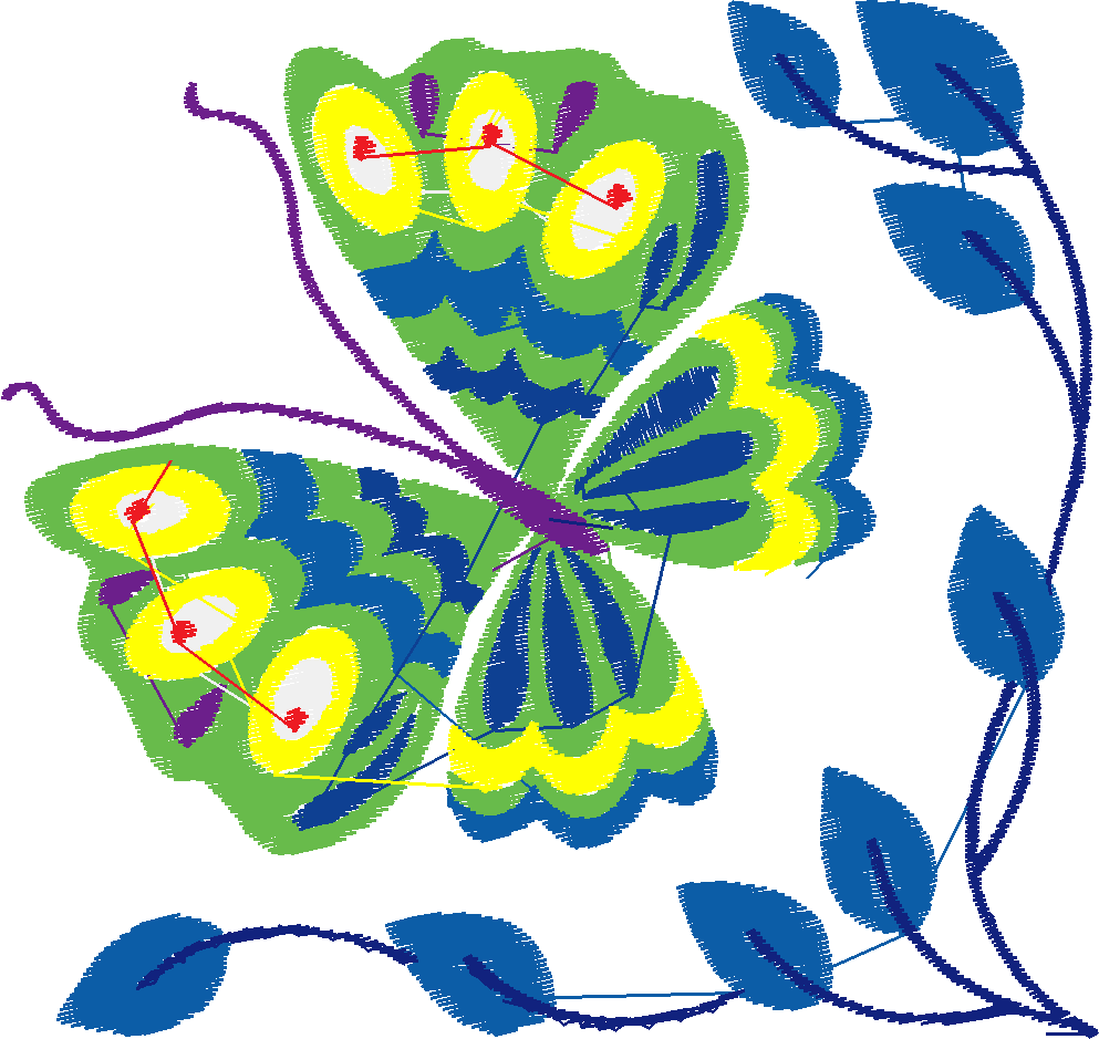 Jacobean 3   Butterflies  (9)