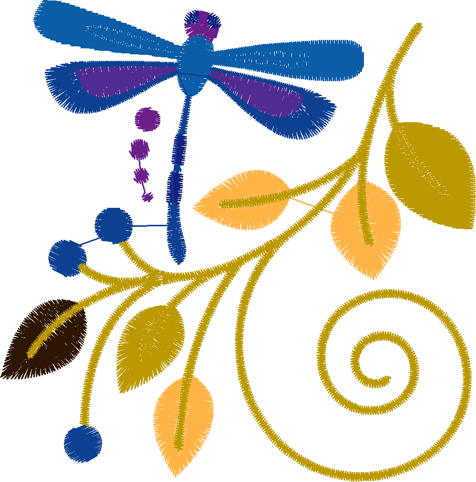 Jacobean 5   Dragonflies  (10)