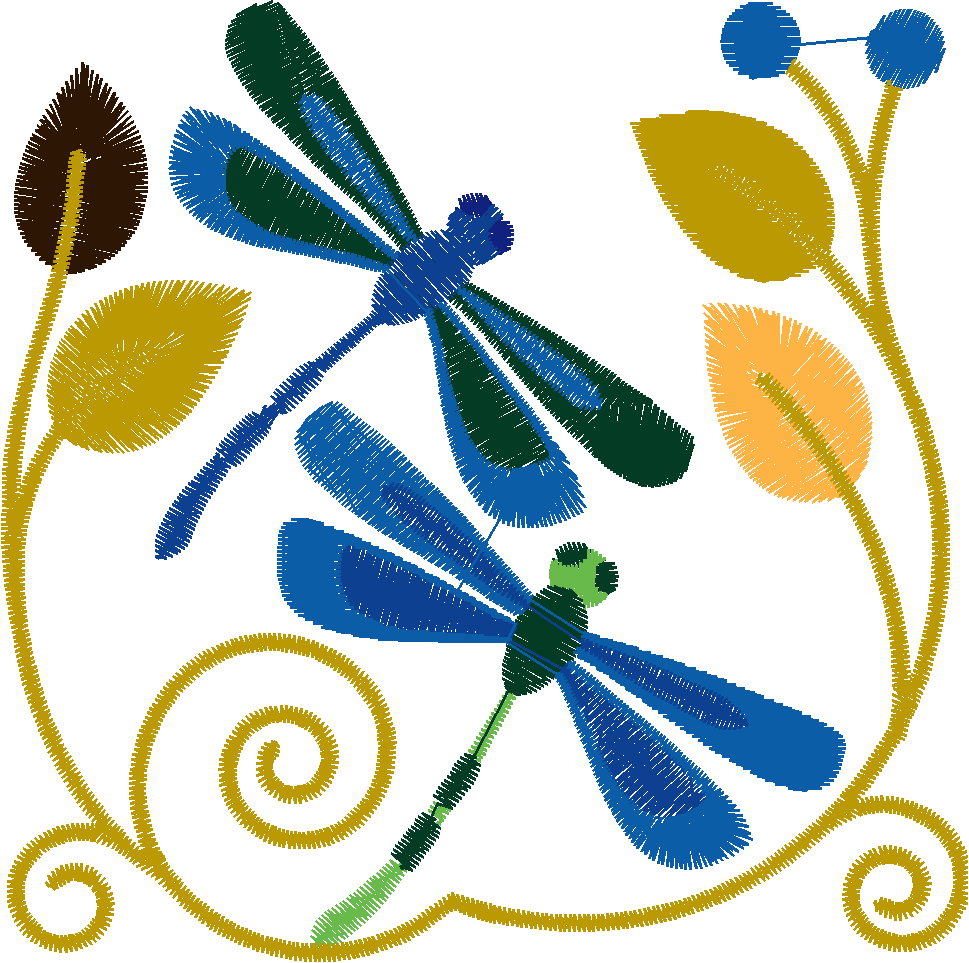Jacobean 5   Dragonflies  (3)