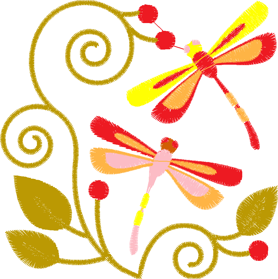 Jacobean 5   Dragonflies  (4)