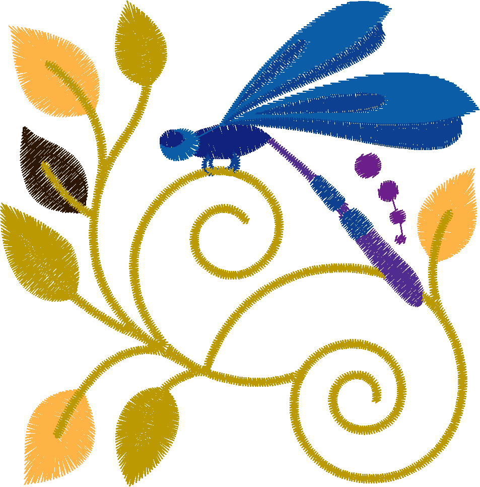 Jacobean 5   Dragonflies  (5)