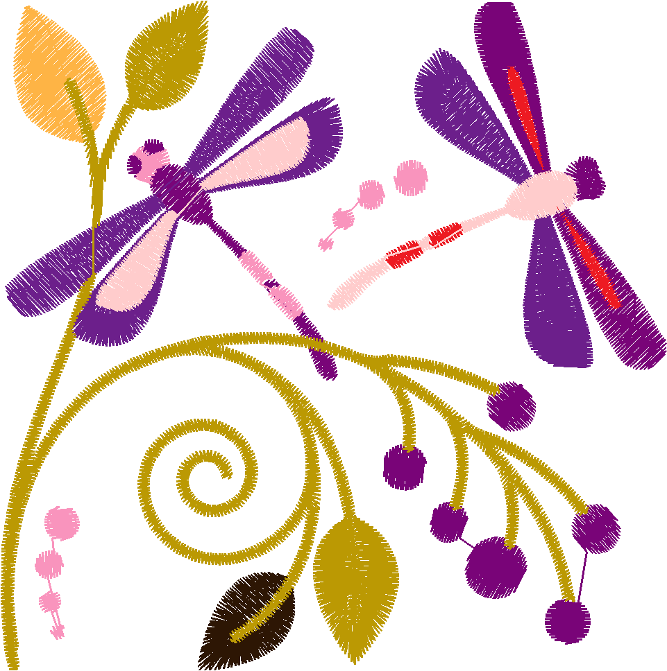 Jacobean 5   Dragonflies  (8)
