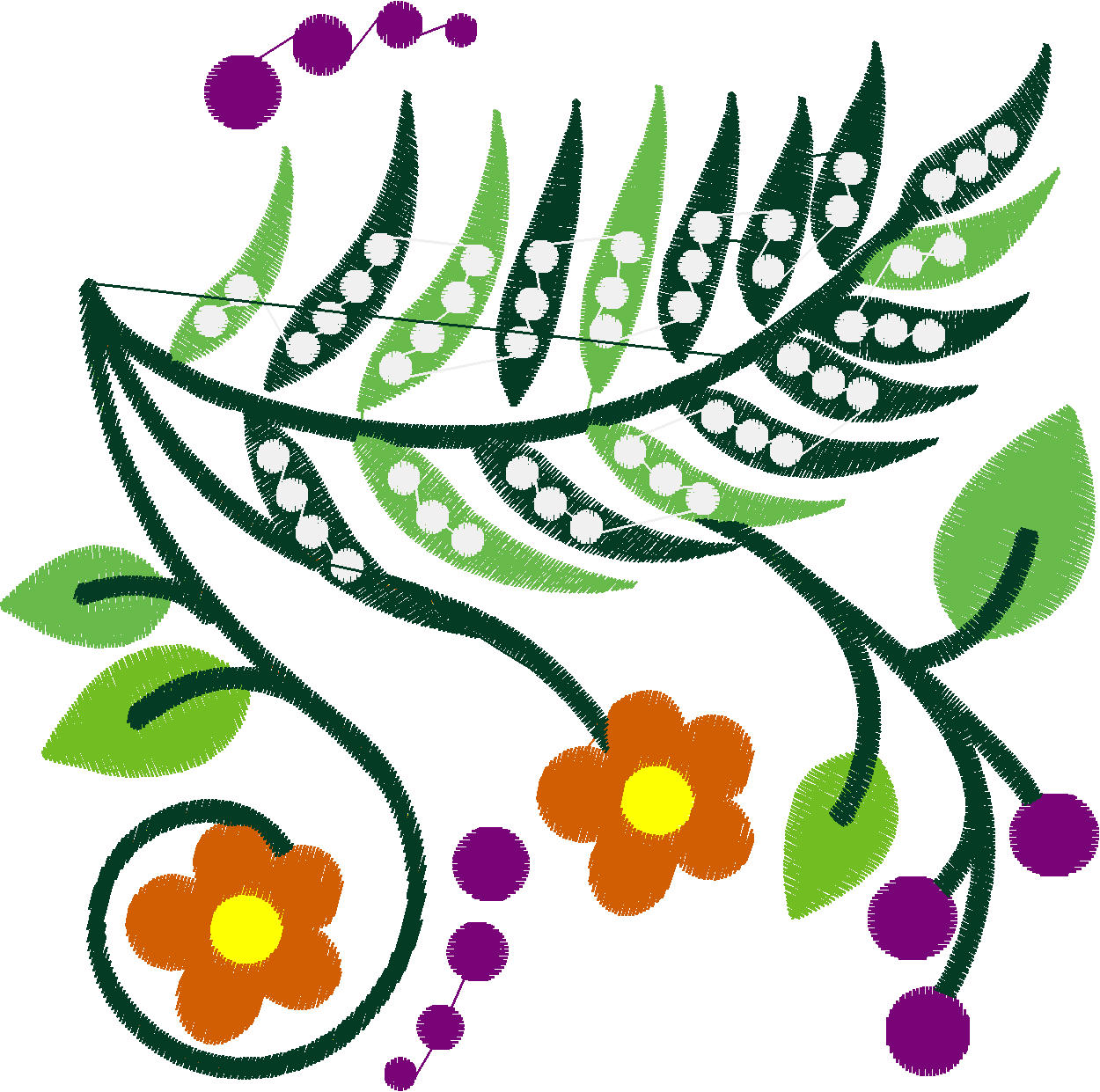 Jacobean 8   Ferns  (10)