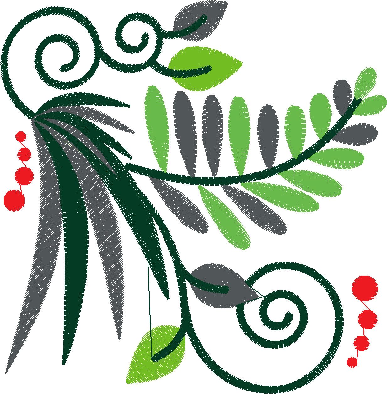 Jacobean 8   Ferns  (12)