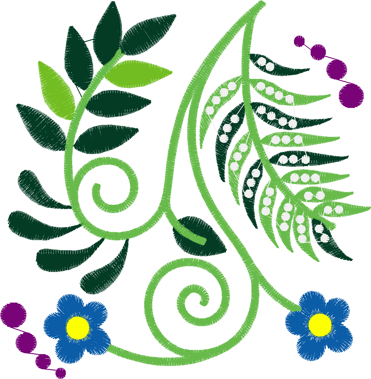Jacobean 8   Ferns  (18)